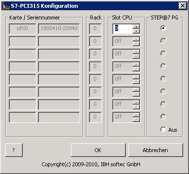 S7-PCI315 Konfiguration