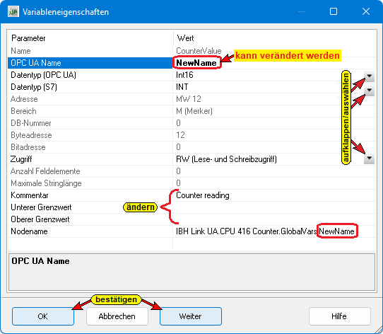 Datei:IBH OPC UA Editor Variableigenschaften.png