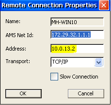 IBH Link IoT Beckhoff AMS Remote Connections Properties.png