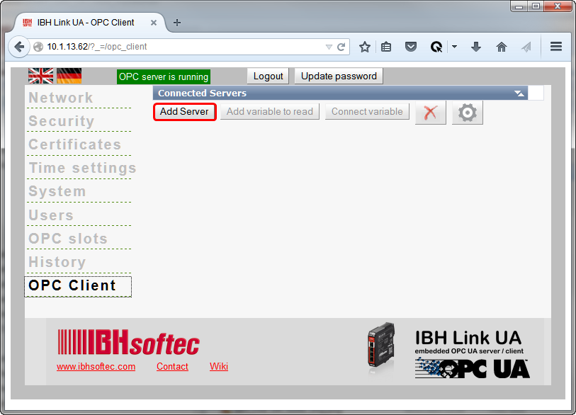 IBH Link UA Client add server.png